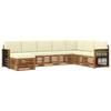 Outdoor Sofa Set with Cushions 6 Pcs Natural and Cream