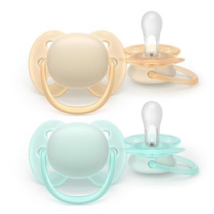 Avent Ultra Soft – Ultraweicher Silikon-Schnuller (0 Monate) – Für empfindliche Haut – 2er-Pack