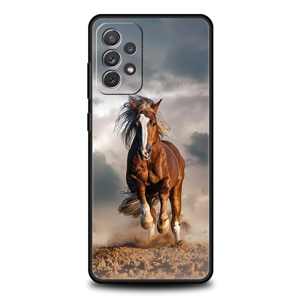 Tier Pferd Handyhülle für Samsung Galaxy A55 A35 A17 A07 A15 A13 A25 A51 A71 A72 A73 A32 A52 A52S A41 5G Weiche TPU Hülle Capas