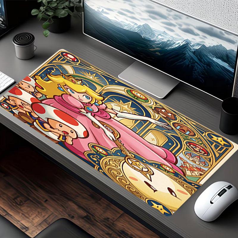 Princess Peach Toadstool Print Mouse Pad, for Keyboard Pad Laptop PC Mat for Office Home Use, Desk Decor, Perfect Birthday Gift for Gamers