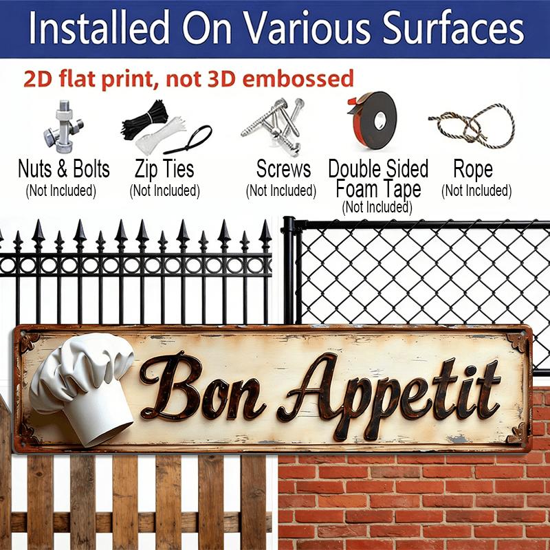 Gourmet Antique Aluminum Decorative Sign-farmhouse 2D Plane Printing, Kitchen, Courtyard, Cafe, Bar Wall Hanging Art Poster-indoor/outdoor