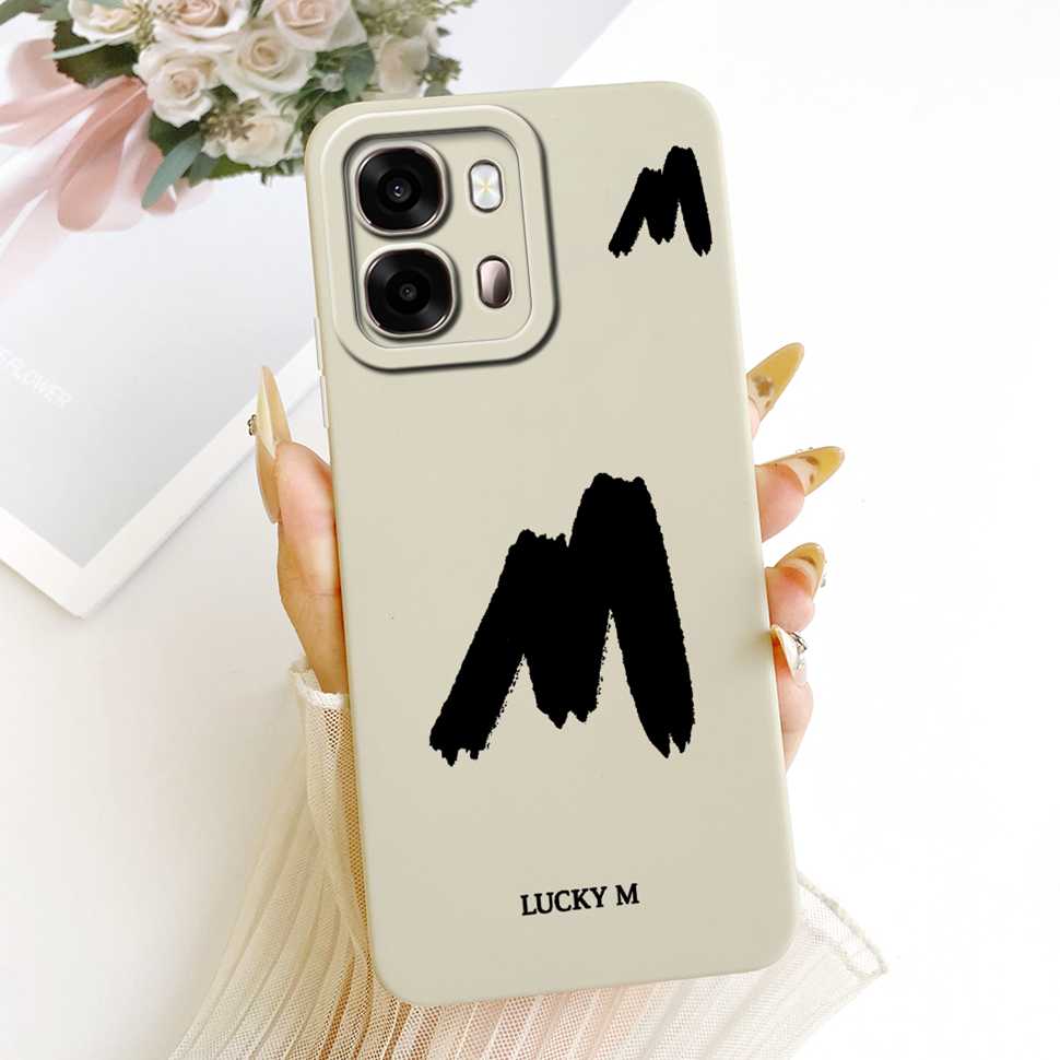 For Oppo A6s 5G CPH2789 Case Fashion Lucky Letters A-Z Silicone Back Cover For Oppo A 6s A6S 5G 6.75" Phone Cases Bumper Fundas