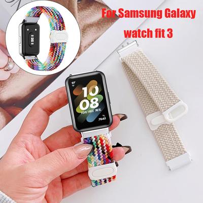 Braided Nylon For Samsung Galaxy Watch Fit 3 Strap Smart Watch Accessories Wristband Belt Bracelet Correa for Galaxy Fit3 Band