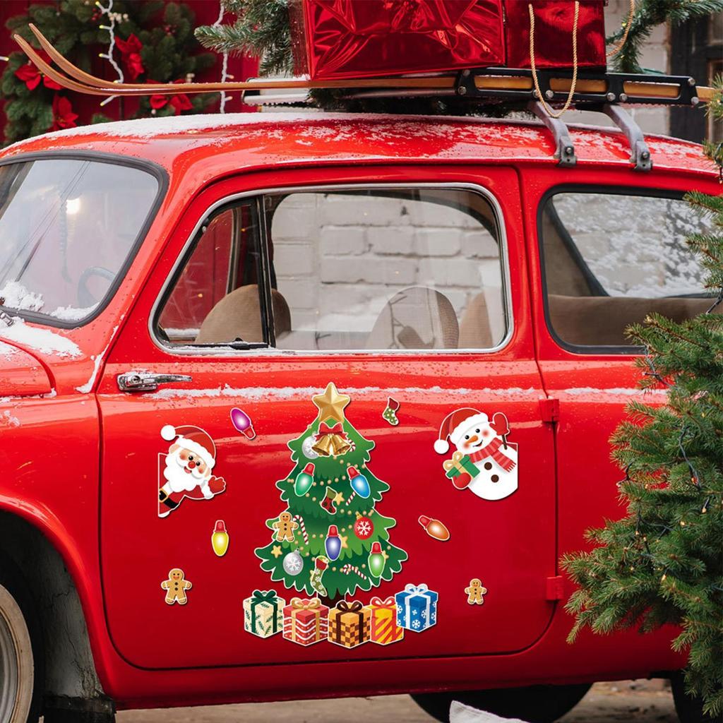 Christmas Magnets for Fridge Santa Claus Tree Elk Bell Winter Stickers Magnetic Christmas Decorations for Whiteboard Kitchen