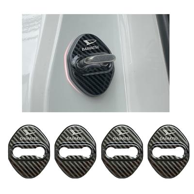 Haoshilianfa Compatible for Daihatsu Door Striker Cover Door Lock Cover Stainless Steel Cover Easy Installation Metallic Set of 4