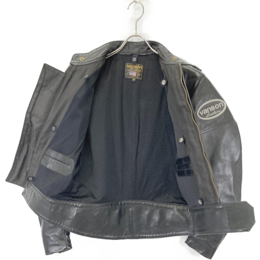 VANSON BLACK MANX SINGLE RIDER'S JACKET Jacket 42 blackUsed
