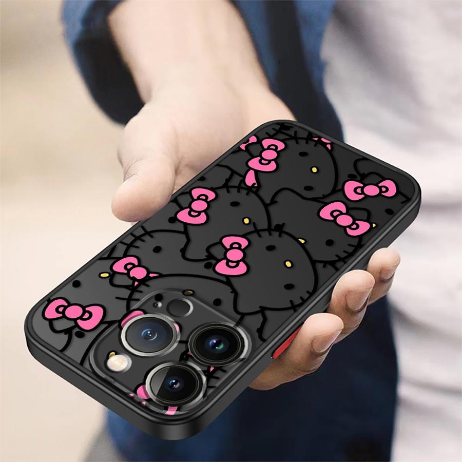 Case for iPhone 15 16 14Plus XS Max 12 13 11 Pro Max 13 Mini 7 8 17 Air Soft Cover Cartoon Hello Kitty