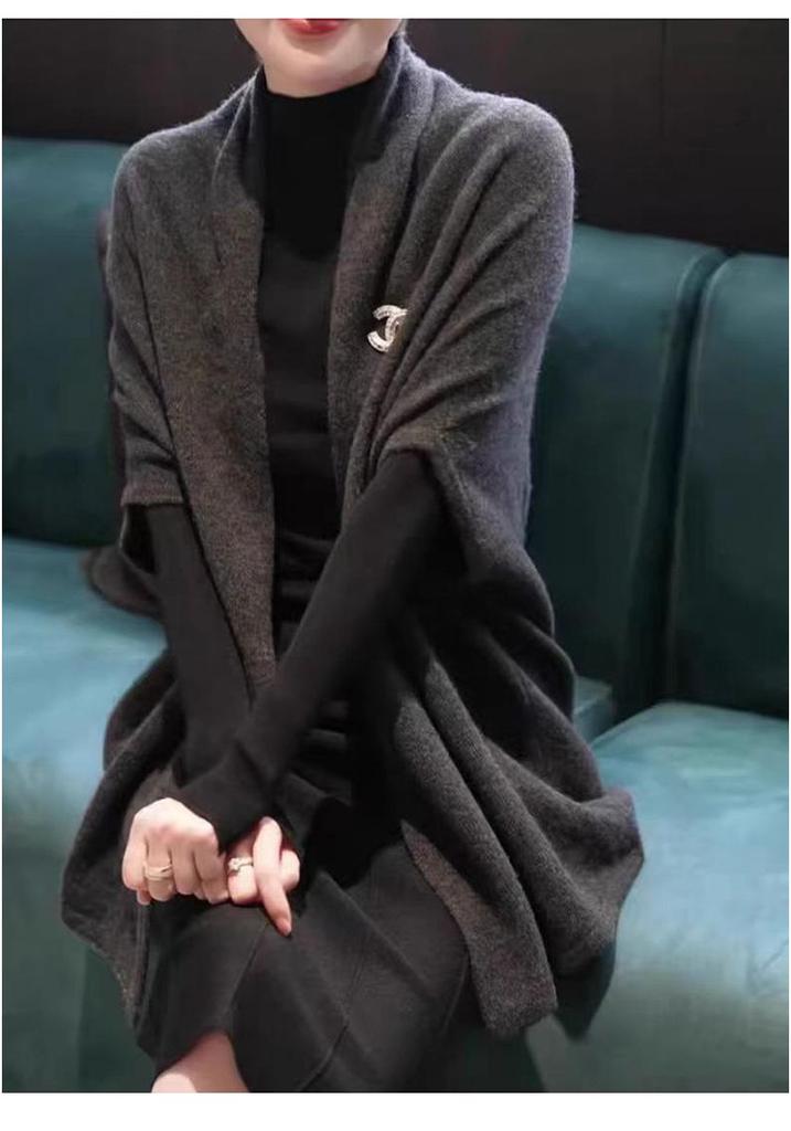2025 New Style Women's 100% Pure Wool Shawl Cardigan – Autumn/Winter Elegant Knitwear