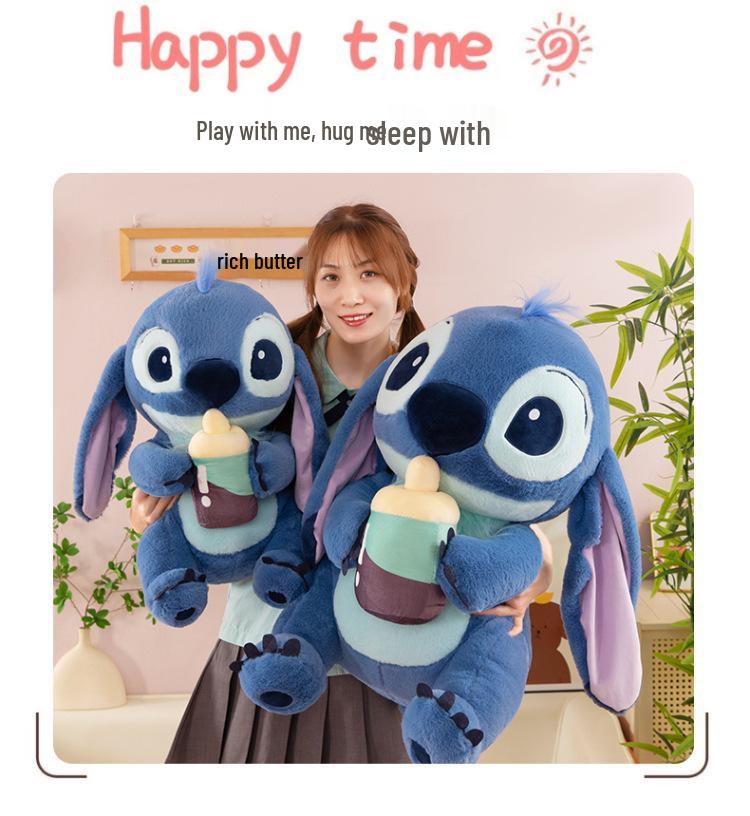 Stitch Plush Baby Bottle Toy - Creative & Cute Soothing Doll for Children
