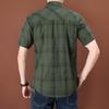 2026 Men's Plus Size Loose Plaid Cotton Short Sleeve Shirt - Casual & Lightweight