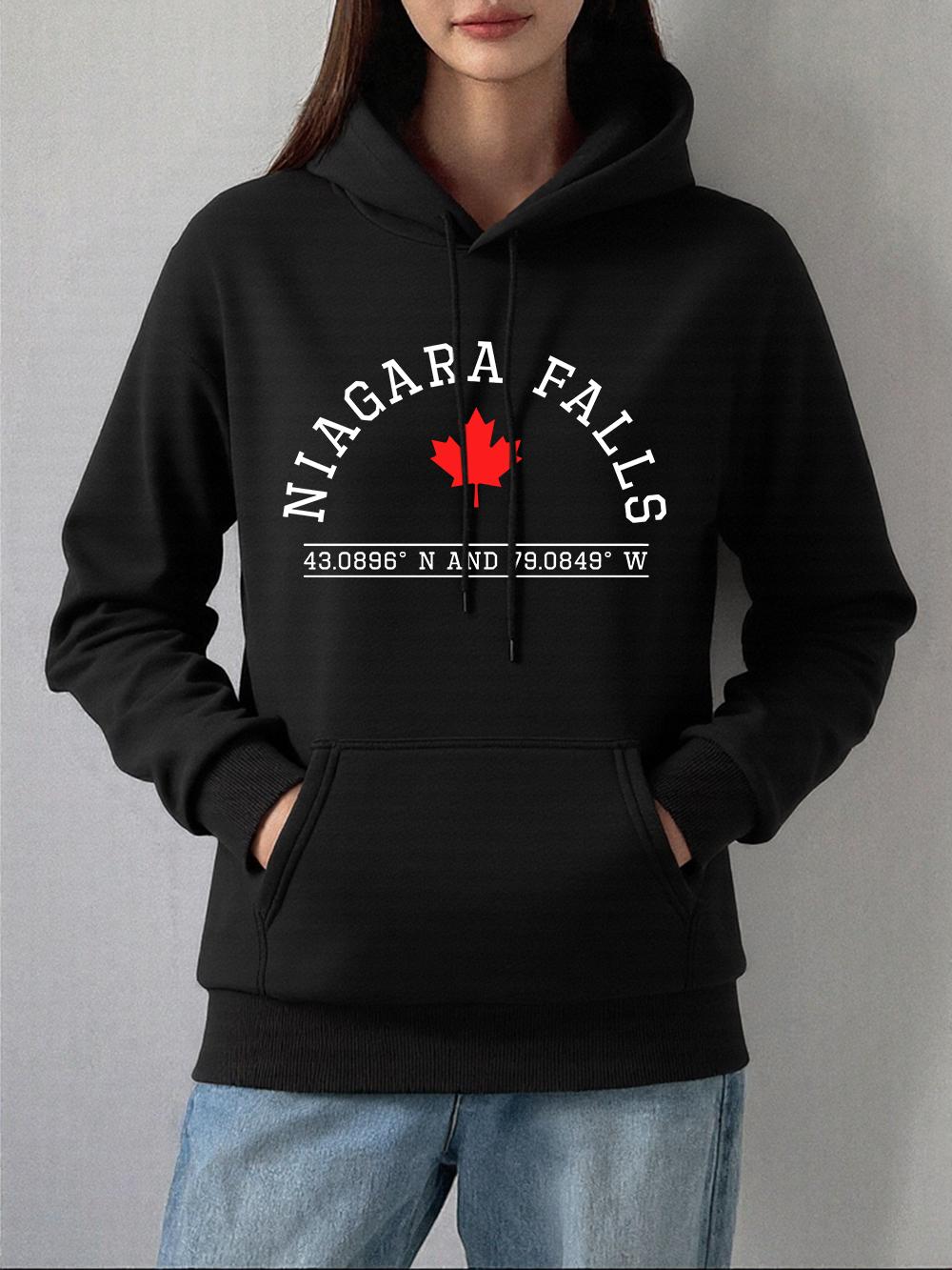

Niagara Falls Canada Prints Hoodie Womens Comfortable Loose Sweatshirt Winter Fleece Warm Pullover Basics Casual Womans Clothes 2XL