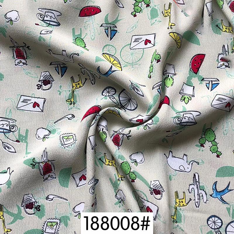 1 meter X 1.45 meter Cartoon print Fabric Viscose Yoryo Crinkled Rayon Dress Shirt Material RetroColorful dots Plain print