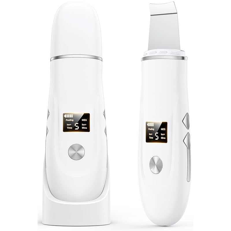 

water peeling Facial beauty device ultrasonic peeling [Magnetic charging] EMS lcd screen 10min automatic power off large capacity Type-C charging