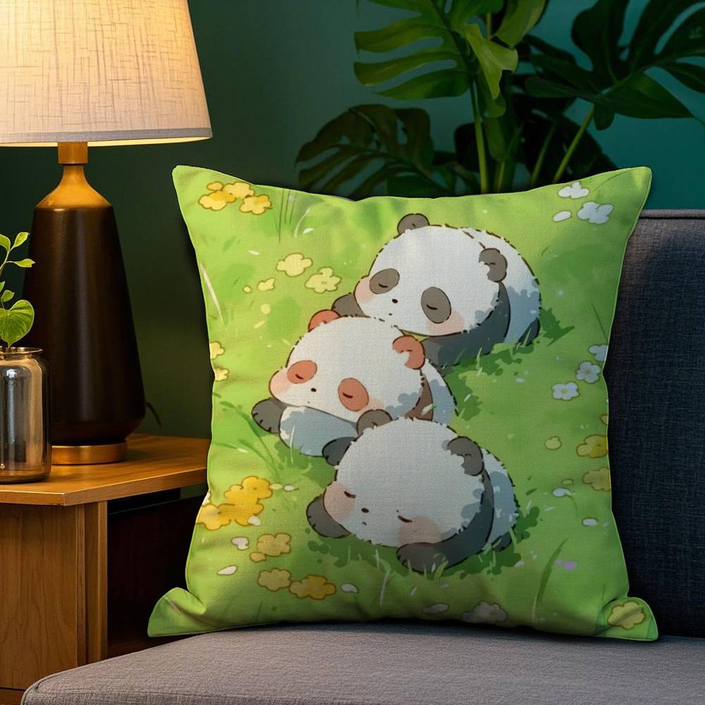 Cartoon Drawing Animal Pillow Case Sofa Living Room Bedroom Double-sided Printing Square Cushion Nap Time Pillow Case