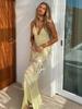 Women's V-neck Sequined Mermaid Evening Gown - Sexy Spaghetti Strap, Backless Slim Fit