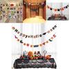 Colorful Halloween Party Decorations With Pumpkin Paper Banner For Festive Atmosphere