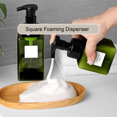 250ml/450ml Dispenser di Sapone Schiumogeno in Plastica a Prova di Perdite con Pompa Ricaricabile Crea Flacone di Schiuma Ricca
