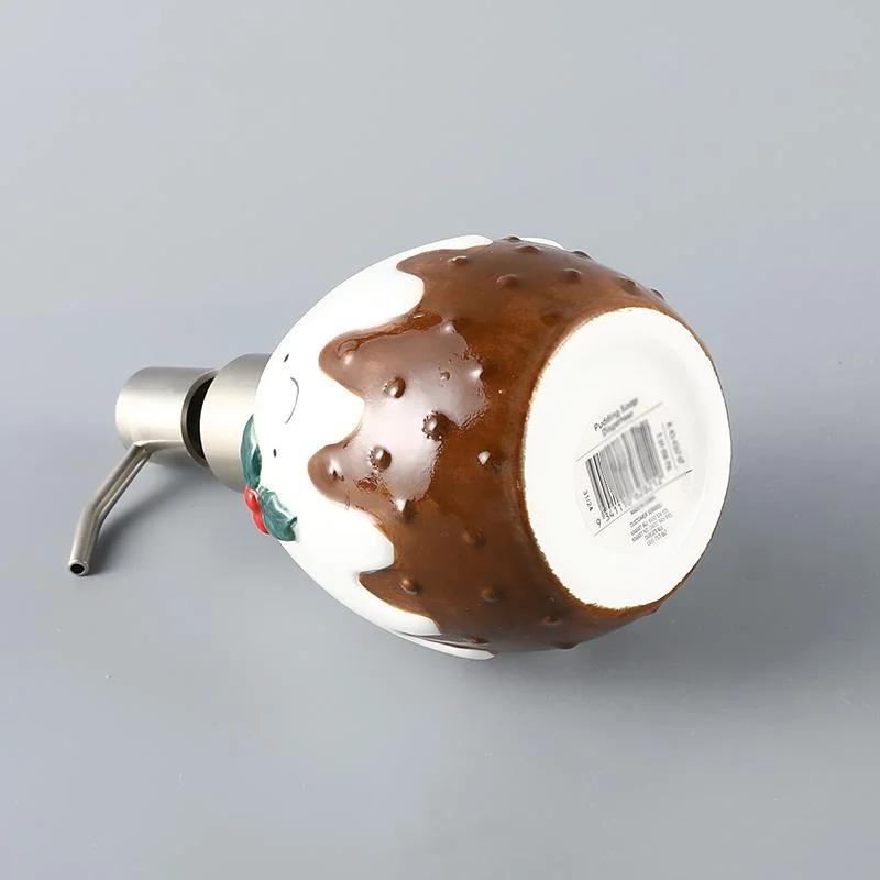 Ceramic Christmas Lotion Bottle Cartoon Hand Sanitizer Bottle Soap Dispenser Shampoo Shower Gel Bottle Bathroom Accessories