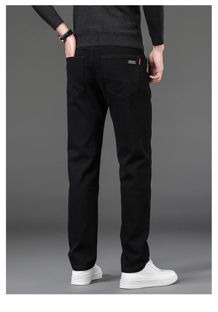Men's Slim Fit Straight Leg Jeans - Elastic, Versatile, Wear-Resistant, Casual Business Pants for Spring & Autumn