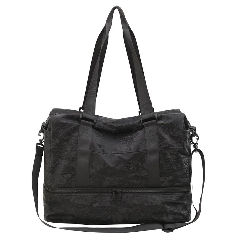 

Couple Simple Casual Travel Bag Dark Pattern Belt Shoe Storage Hand Luggage Bag Dry Wet Separation Sports Can Be Used for Pulling Rod