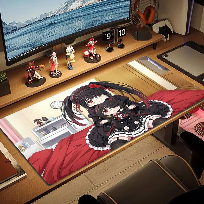 Black Fantasy Large Size Mouse Pad Large Gaming Table Cushion Nonslip Laptop Tablet Big Mousepad Xxl Mat Mini Pc Playmat With Lock Edge