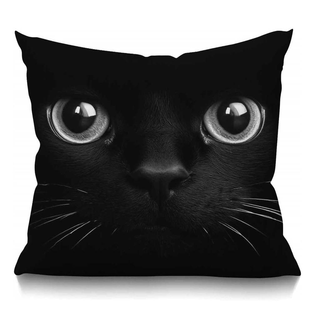 1pc Three Cute Cats Zipper Closure Short Plush Material Pillowcase, Suitable for Car, Farmhouse, Bedroom, Living Room Sofa Pillow Cover