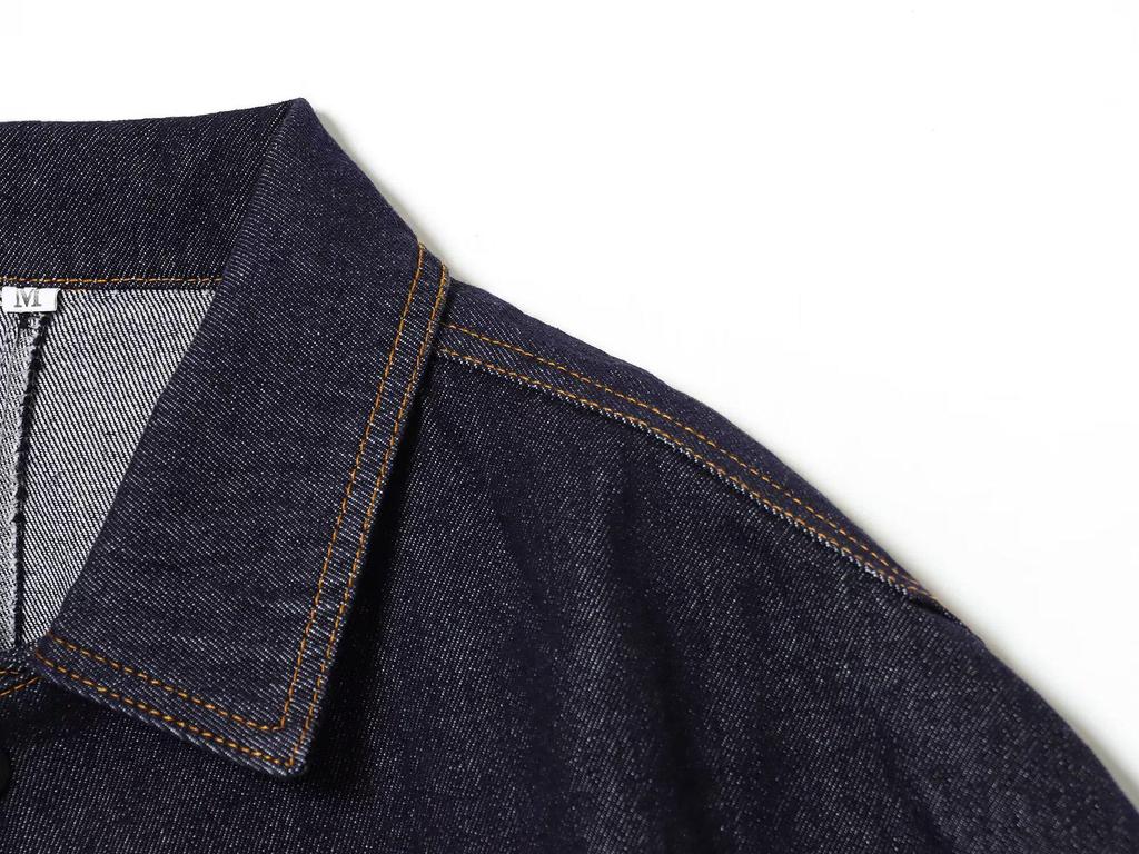Top a Mantella in Denim Casual Moda Donna Europeo-Americana