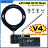 AMNVOLT V4 ATS MINI Radio con Amplificatore per Cuffie Radio DSP a Banda Completa Ricevitore Radio Portatile AM FM per Camminare Escursionismo Campeggio