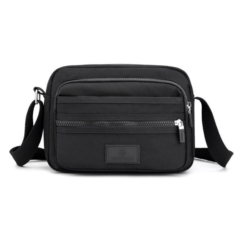 Five-layer Zipper Cash Bag Shoulder Bag Women's Messenger Bag Nylon Cloth Women's Bag Business Cashier Bag Small Square Bag Retro
