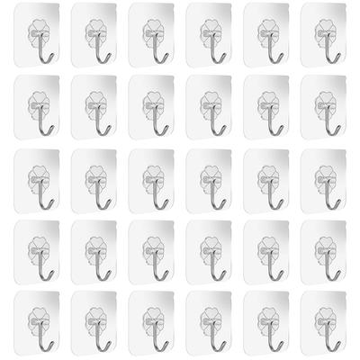 Ganci Adesivi Potenti Pugno Ganci da Parete Trasparenti Non Marcanti Appendiabiti da Cucina Bagno per Do