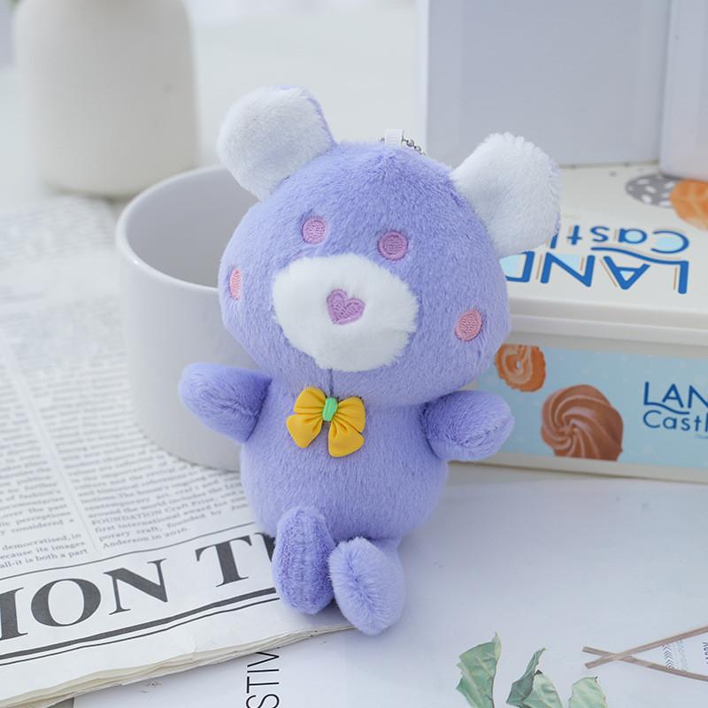

Multicolored Teddy Bear Plush Keychain Cute Backpack Charm For Girls Gift** фіолетовий