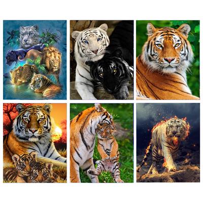 Pictură cu diamante din desene animate tigru anime 5d rotund complet 35x35cm mozaic cu diamant