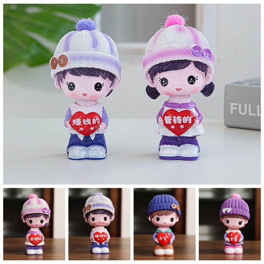 Resin Miniature Sweet Boy Girl Figures Bobblehead Wedding Decoration Doll  Hobby Collectibles Gifts