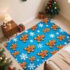 Christmas Gingerbread Man Print Rug – Festive Living Room Decor Mat & Non-Slip, Durable Bedside Floor Mat