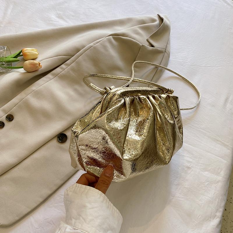 Golden Evening Clutch Bags for Women Wedding Dinner Party Crossbody Cloud Bag New Luxury Designer Purses and Handbags