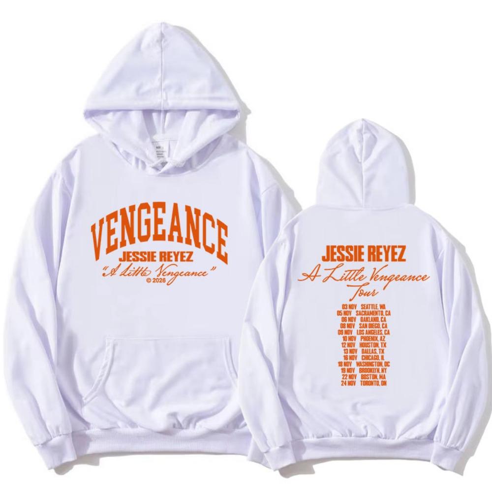 A LITTLE VENGEANCE Tour 2026 Hoodies Sängerin Jessie Reyez Design Print Sweatshirt Langarm Mode Kapuzenpullover Lässiges Oberteil