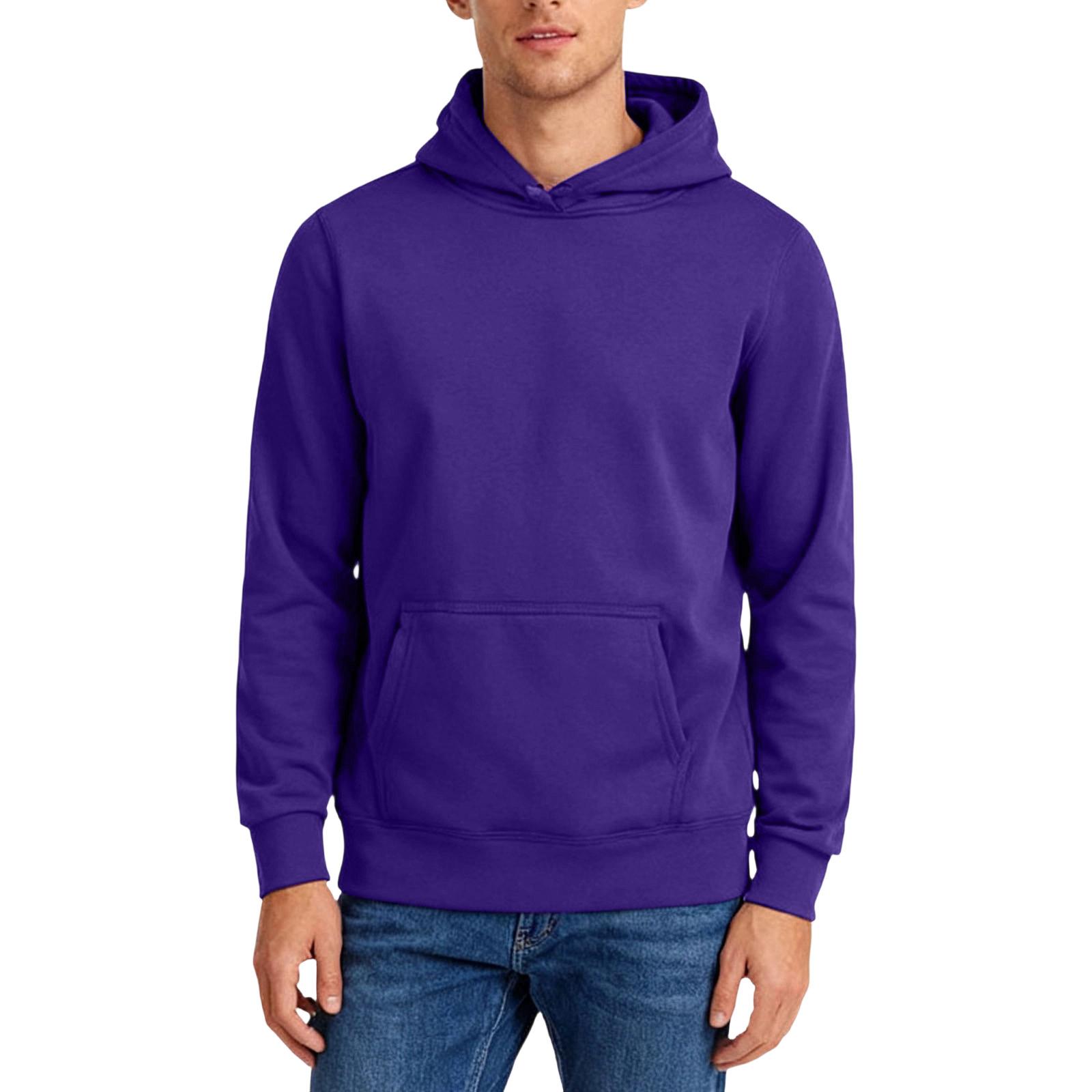 

Men s Leisure Hooded Hood Long Sleeves Hoodie L фиолетовый