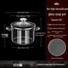 Jidu High-Temperature Resistant Borosilicate Glass Soup and Stew Pot for Gas Flame Cooking