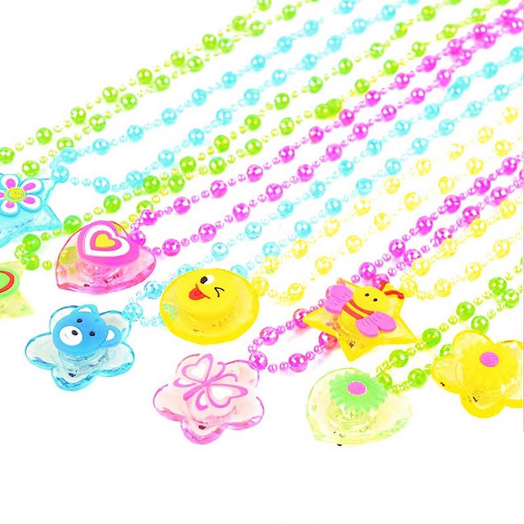Estrella amor corazón flor mariposa colgante cuentas iluminar collar niños jugar juguete
