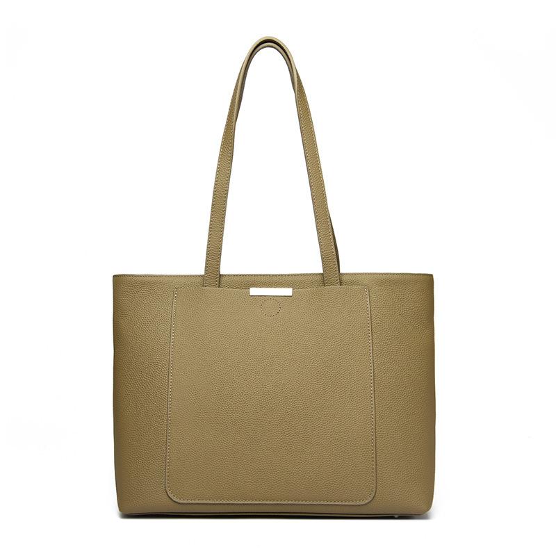 

New leather women s bag Korean version shoulder tote bag large capacity first layer cowhide commuter women s bag