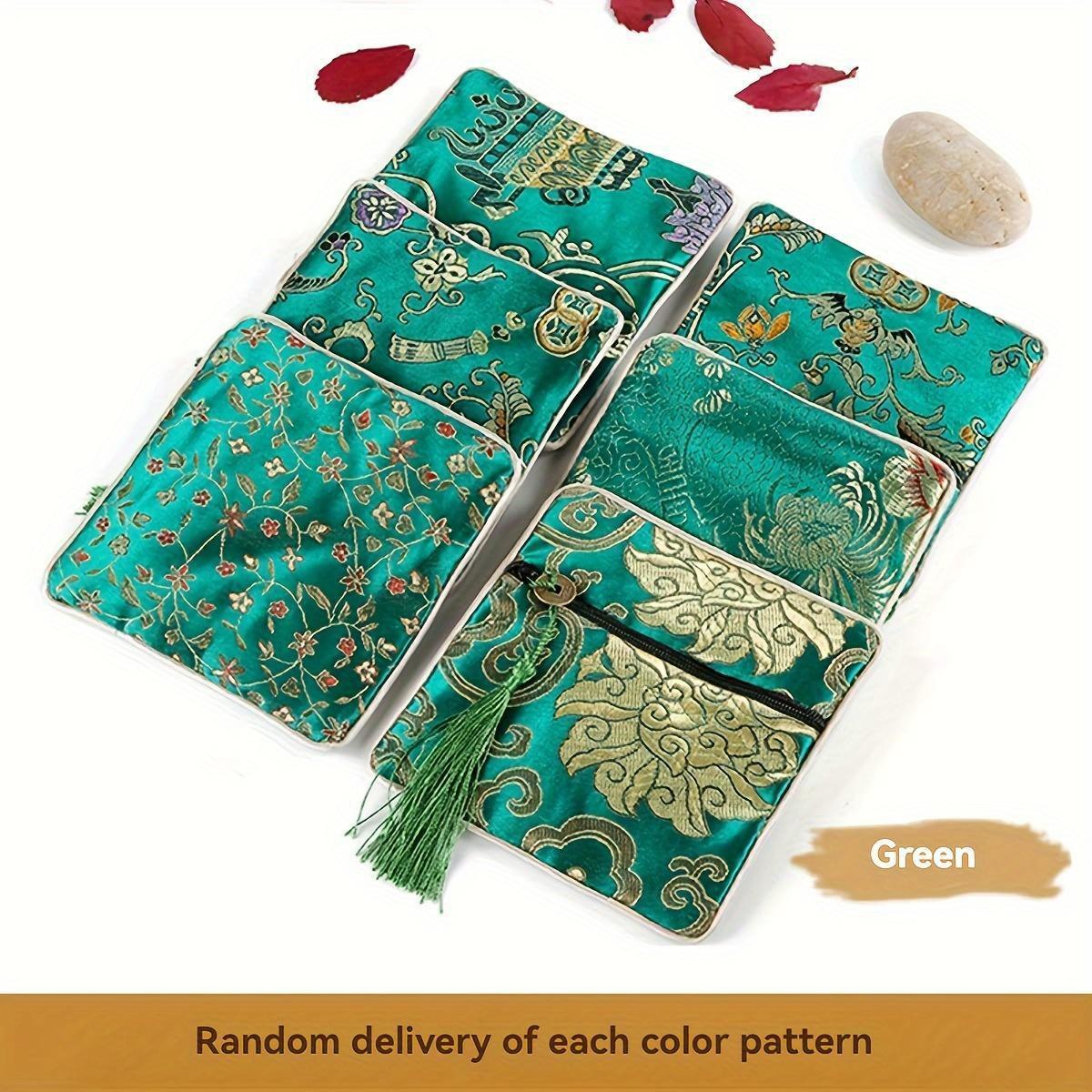 

Изысканный мешочек для украшений с вышитой шкатулкой для украшений, сумка на удачу, упаковка из 2 цепочек для ношения на руке