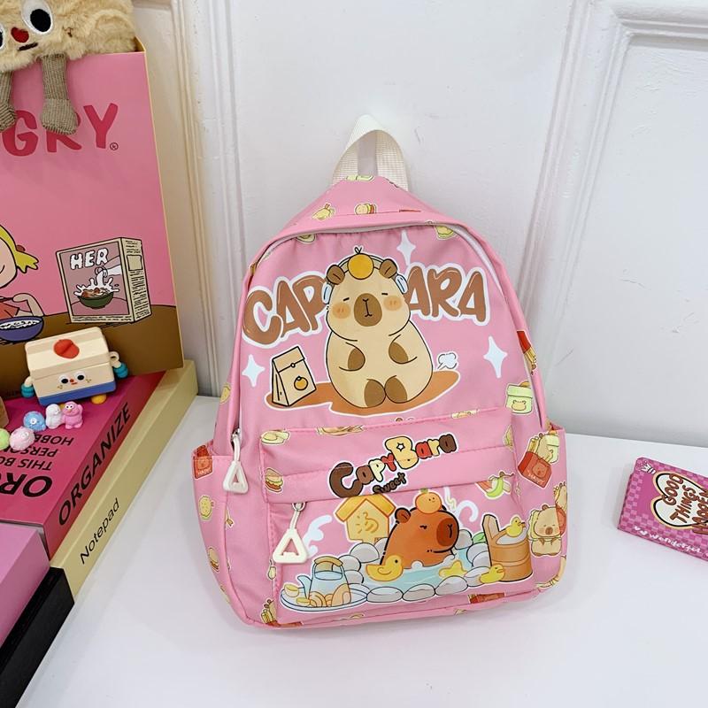 

Kindergarten School Bag Internet Celebrity Cute Kapibara Boys And Girls Backpack Children Backpack розовый