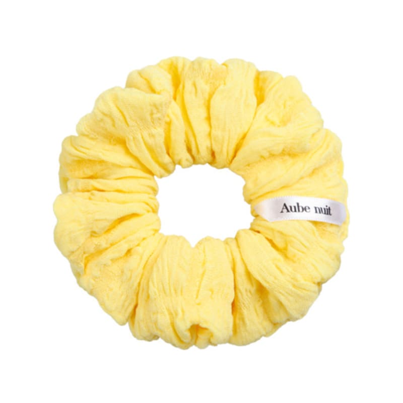 Aube nuit P Line Wrinkle Yellow Hair Scrunchie M
