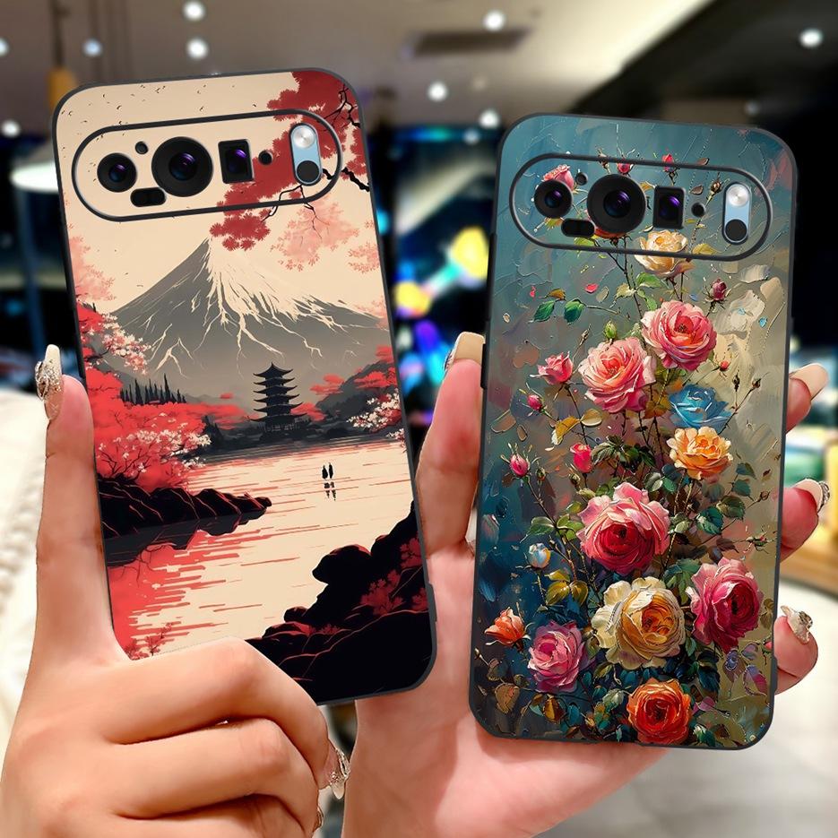 Custodia per Google Pixel 9 Pro Custodia Pixel9A Fiori Colorati Cover Dipinta Custodia Morbida in Silicone per Telefono per Google Pixel 9A Pixel9 Pro Guscio