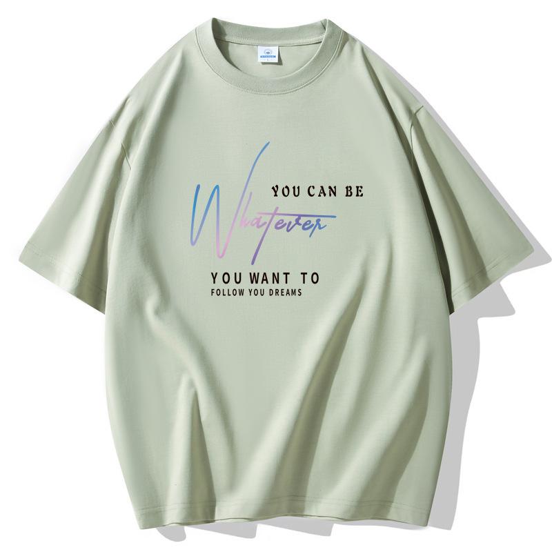 Simple Pattern Men Short Sleeves T-shirt 100% Cotton Casual Tee Large Size