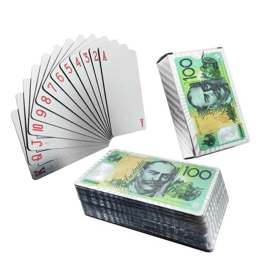 1 Deck Playing Cards Embossed Prints No Creases Portable Waterproof Plastic Cards Leisure Game Color Multiplayer Deck Game Golden