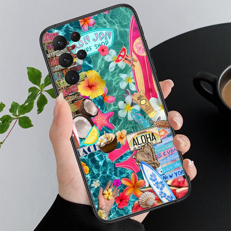 

Summer Ocaen Beach Lemon Flower Phone Case For Samsung Galaxy S26 S25 S24 S23 S22 Ultra S23 S22 S25 Plus S24 FE S26Edge S24Ultra