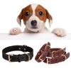 Leather Dog Collar With Vintage Copper Buckle For Medium Large Durable Dogs