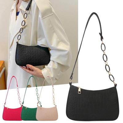 Fashion Vintage Women Subaxillary Bag Pu Texture Shoulder Crossbody Bags Retro Female Shopping Underarm Handbag Totes