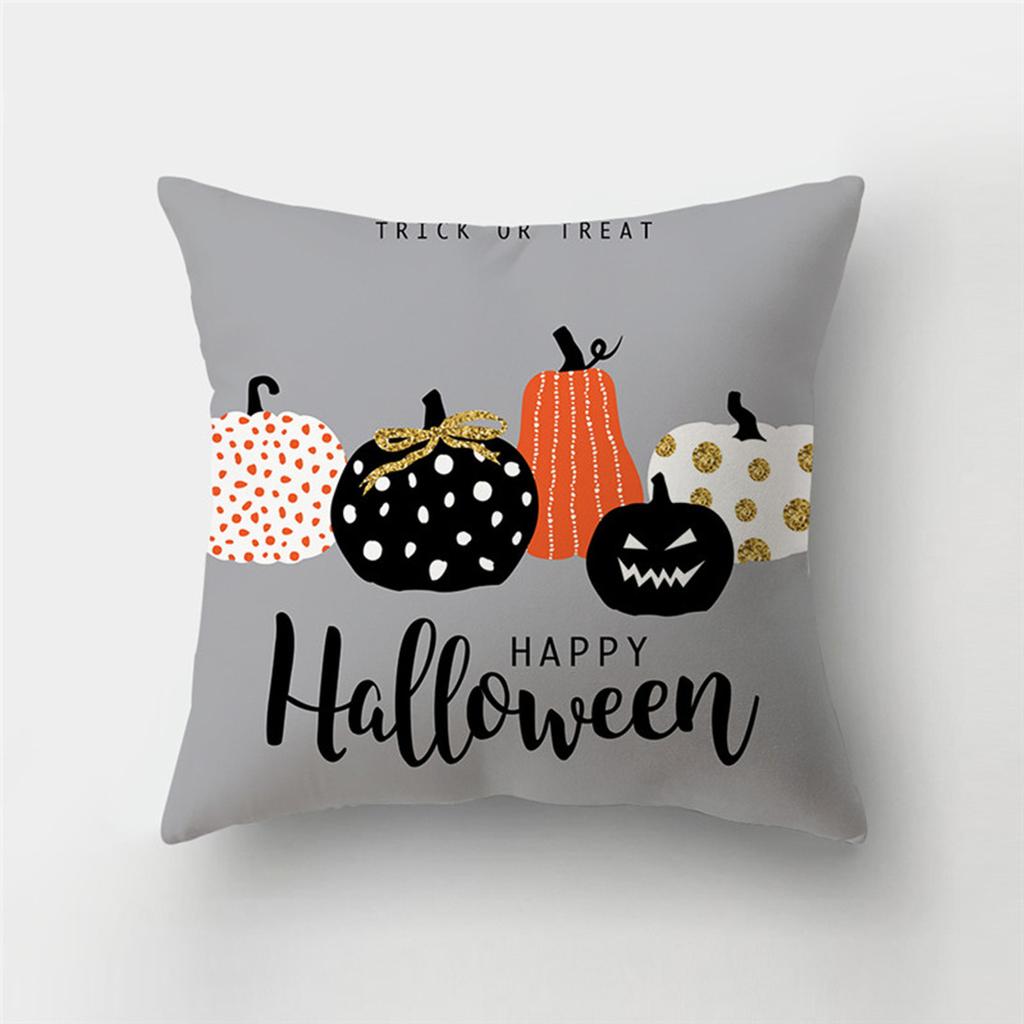 Halloween Theme Horror Pumpkin Print Pattern Cushion Cover Home Living Room Sofa Decoration Polyester Zipper Pillow Pillow Cover